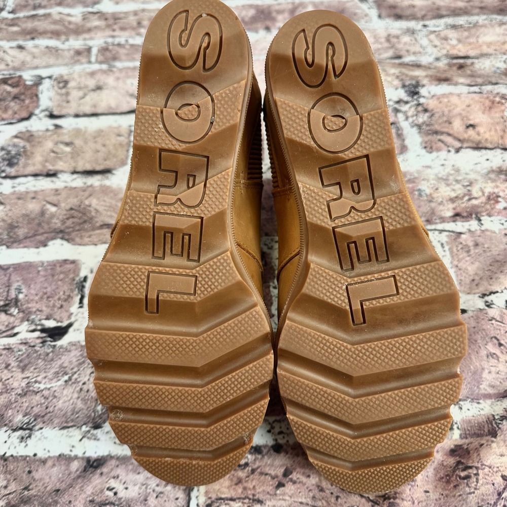 Sorel Women's Wedge Ankle Boots‎ Tan Leather Elastic Side Size 10.5 - Picture 6 of 16